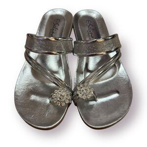 Selina by Summer Rio Silver Crystal Sandals Womens Size 7‎